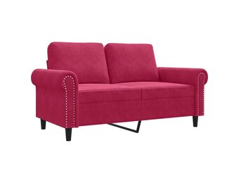 vidaXL Tweezitsbank 120 cm | Fluweel Wijnrood | 35% Korting
