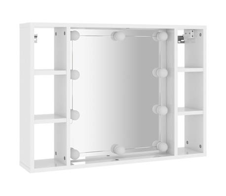 vidaXL Spiegelkast met LED: 79% Korting! 76x15x55 cm Hoogglans Wit