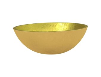 vidaXL Glazen Wasbak Goudkleurig 50x37x14 cm | 73% Korting!