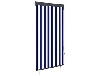vidaXL Rolgordijn Buiten 80x250 cm Blauw/Wit - 57% Korting!