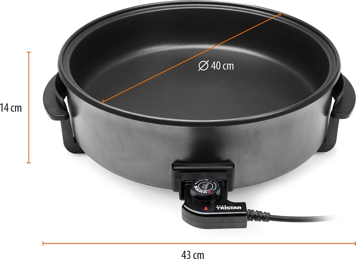 Tristar Elektrische hapjespan PZ-9145 - Ø40cm, 1500W - 54% KORTING!