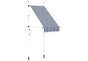 vidaXL Luifel 100cm Blauw/Wit Gestreept - Handmatig Uittrekbaar | 41% Korting