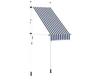 vidaXL Luifel 100cm Blauw/Wit Gestreept - Handmatig Uittrekbaar | 41% Korting