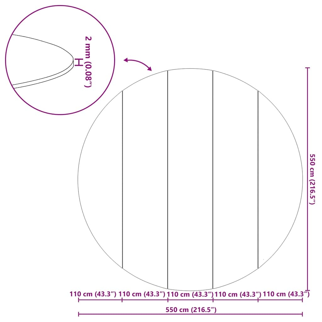 vidaXL Zwembad Grondzeil Zwart - 550 cm - 74% Korting!