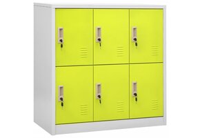 VidaXL Lockerkast Staal Lichtgrijs/Groen - 90x45x92.5 cm | 59% Korting