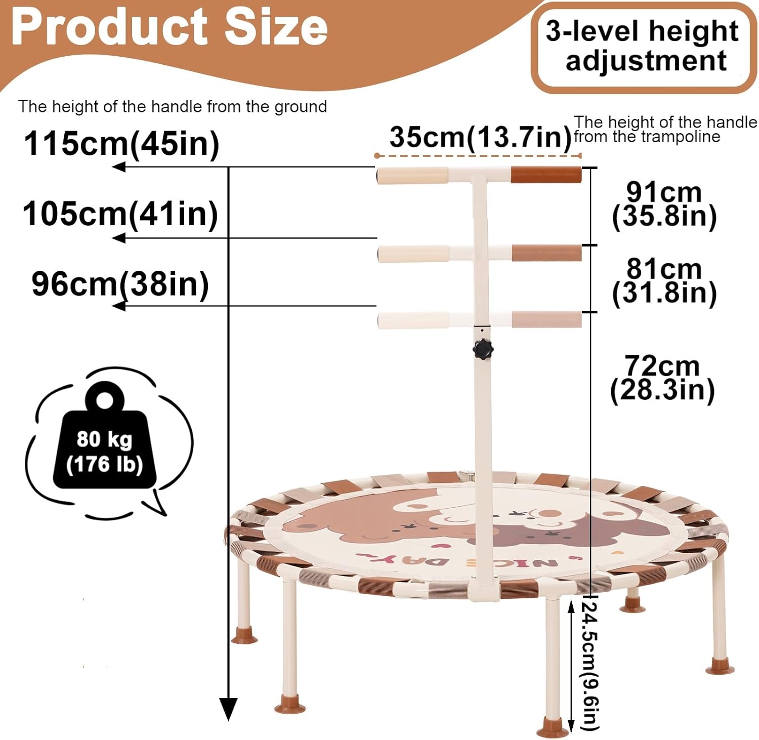 Trampoline voor kinderen (binnen/buiten) - 101cm - 30% Korting!