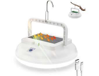 Oplaadbare Zonnelamp Campinglantaarn - 3 Modi, 4500lm, IPX4 - 30% Korting!