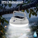 Oplaadbare Zonnelamp Campinglantaarn - 3 Modi, 4500lm, IPX4 - 30% Korting!