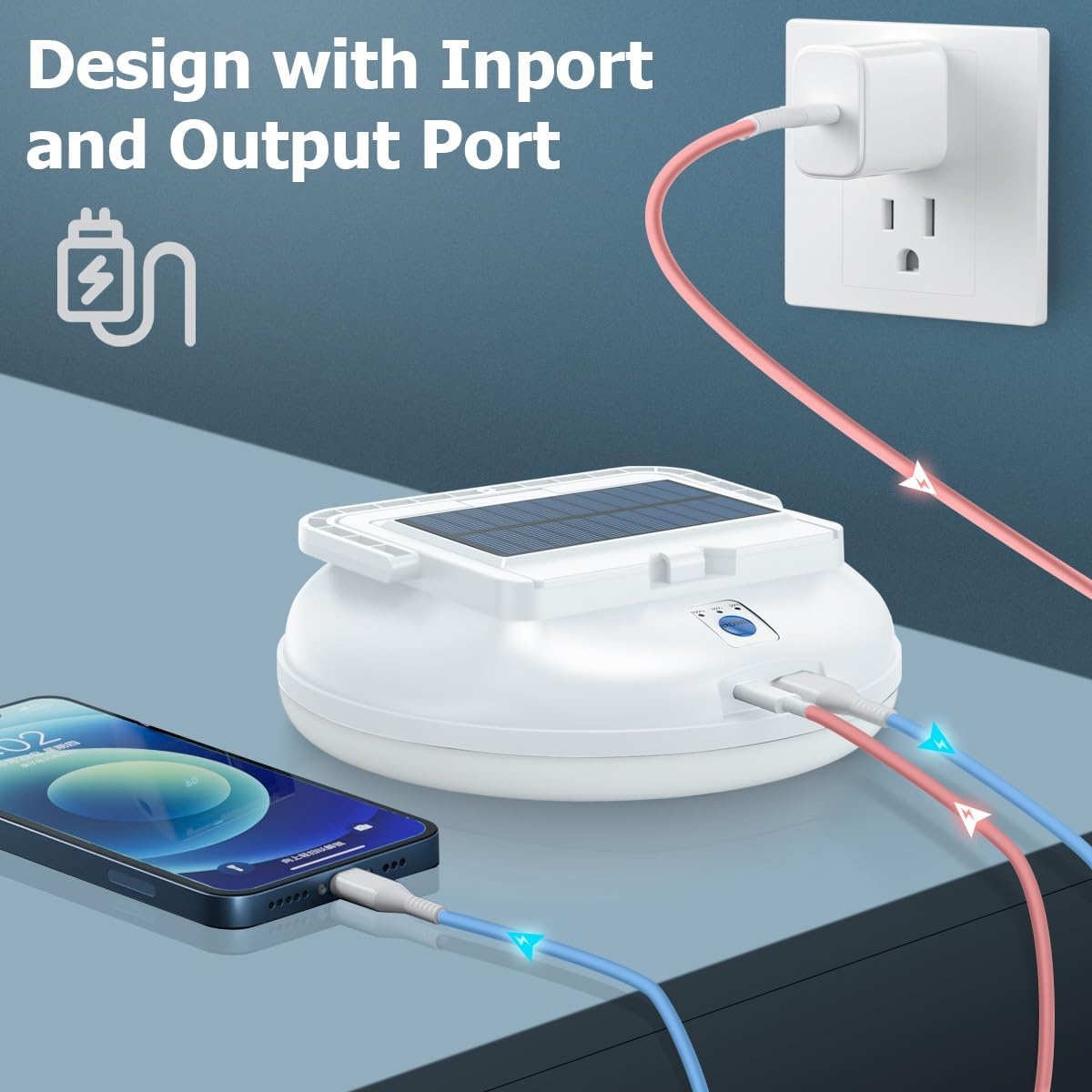 Oplaadbare Zonnelamp Campinglantaarn - 3 Modi, 4500lm, IPX4 - 30% Korting!