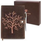 Leren Notitieboek A5 met Levensboom & Pen - 30% Korting