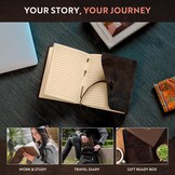 MOONSTER Leren Dagboek 400 Pagina's - Handgemaakt & Gelieerd | 30% Korting