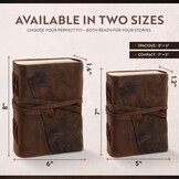 MOONSTER Leren Dagboek 400 Pagina's - Handgemaakt & Gelieerd | 30% Korting