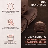 MOONSTER Leren Dagboek 400 Pagina's - Handgemaakt & Gelieerd | 30% Korting