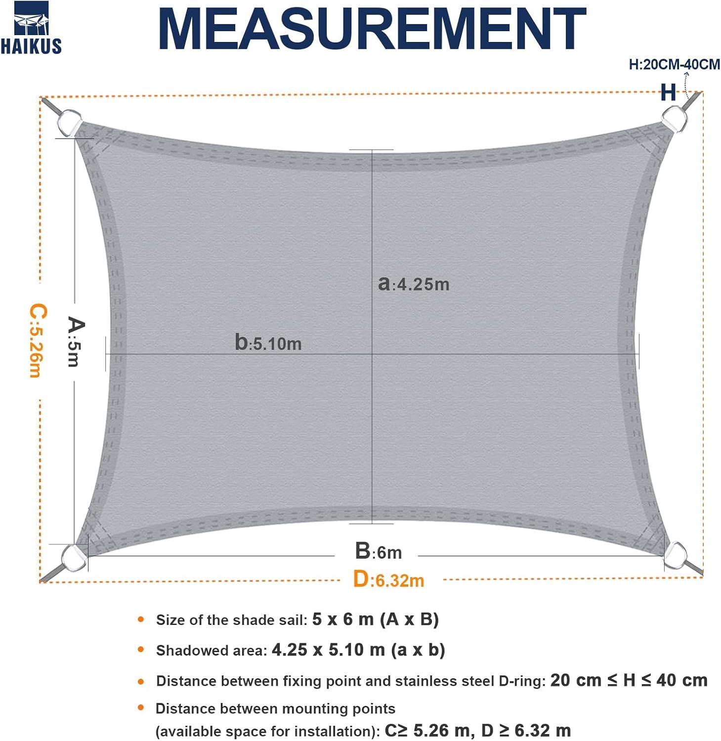 HAIKUS Zonnezeil Rechthoekig 5x6m Crème | 30% Korting