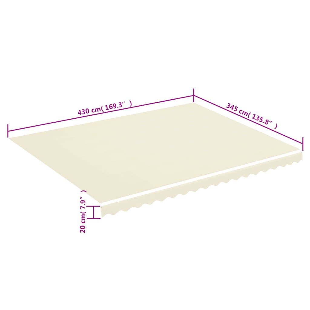 vidaXL Luifeldoek Crème 4,5x3,5m - 47% Korting!