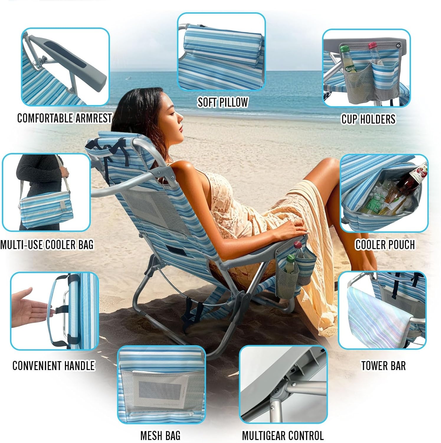 Comfortabele Strandstoel met Tafel & Koeltas - 30% Korting!