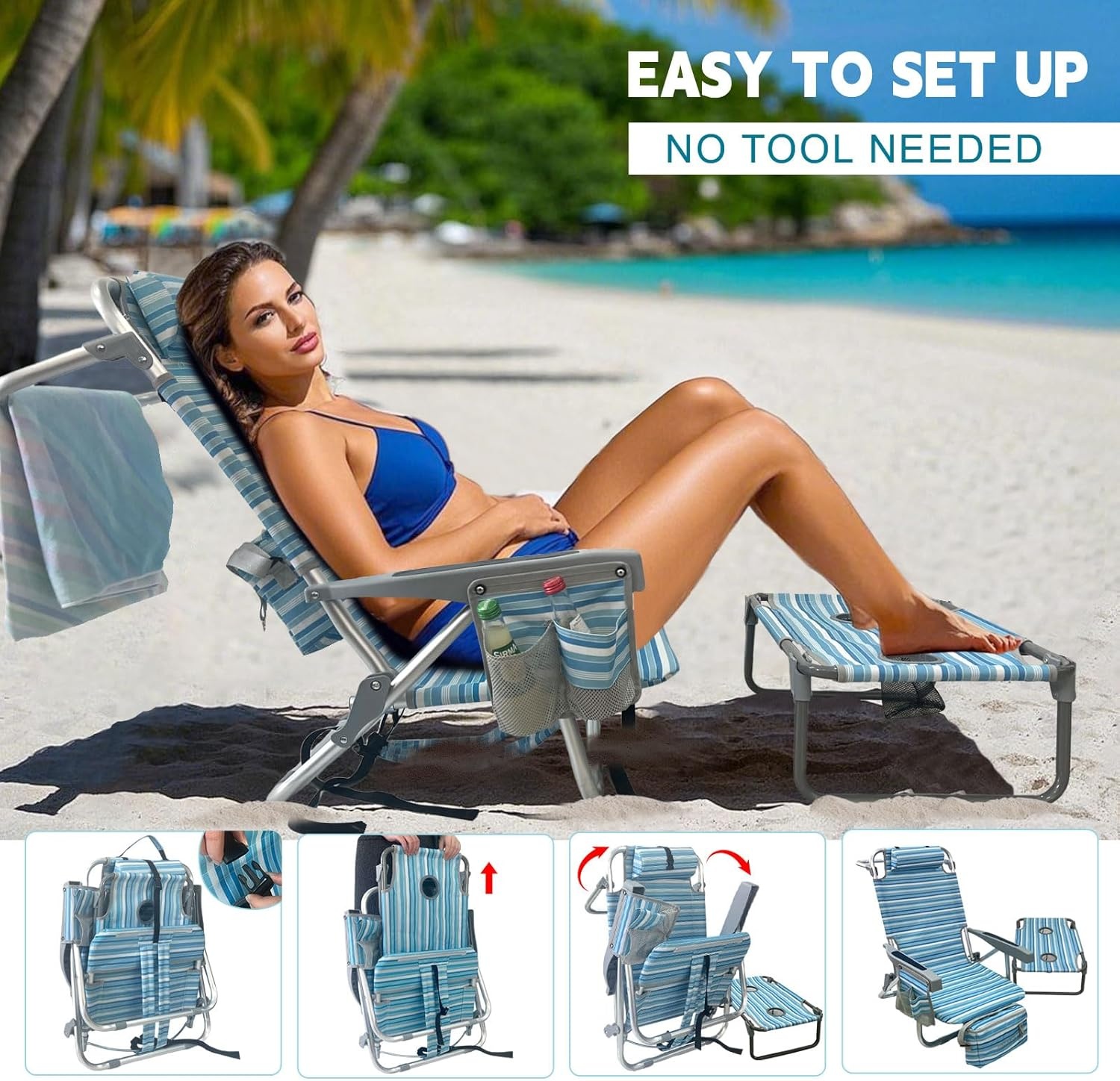 Comfortabele Strandstoel met Tafel & Koeltas - 30% Korting!