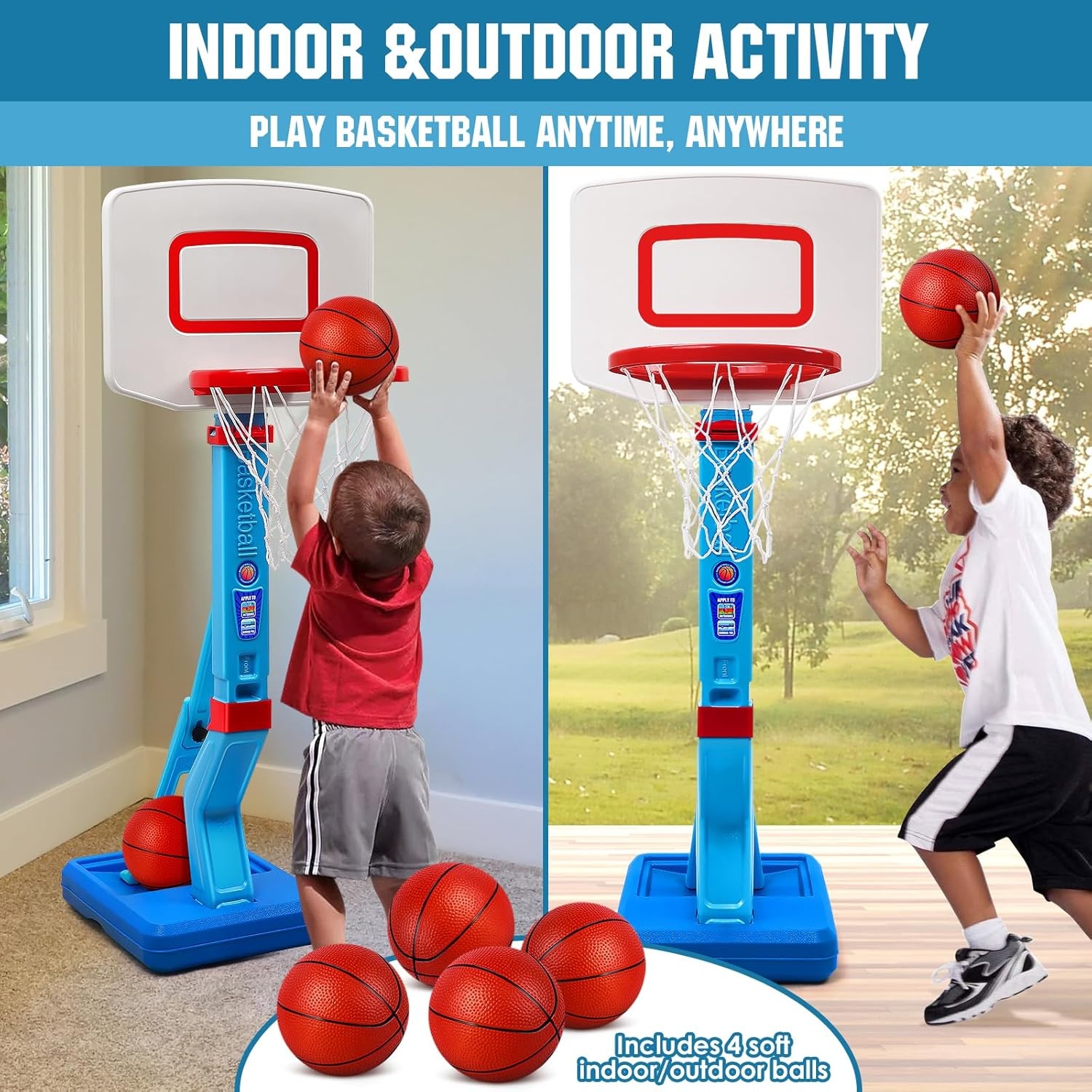Basketball Set voor Kinderen - Inclusief Statief & Ballen | 30% Korting!