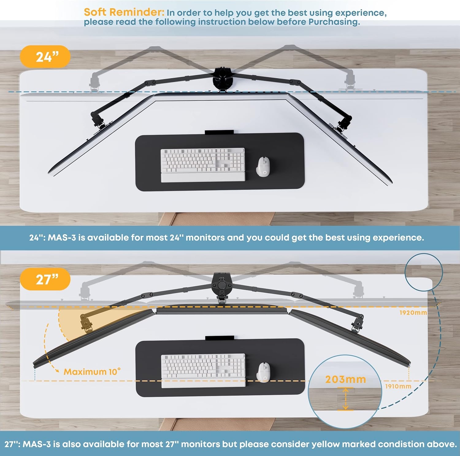 PUTORSEN Monitor standaard voor 3 schermen - 30% korting!