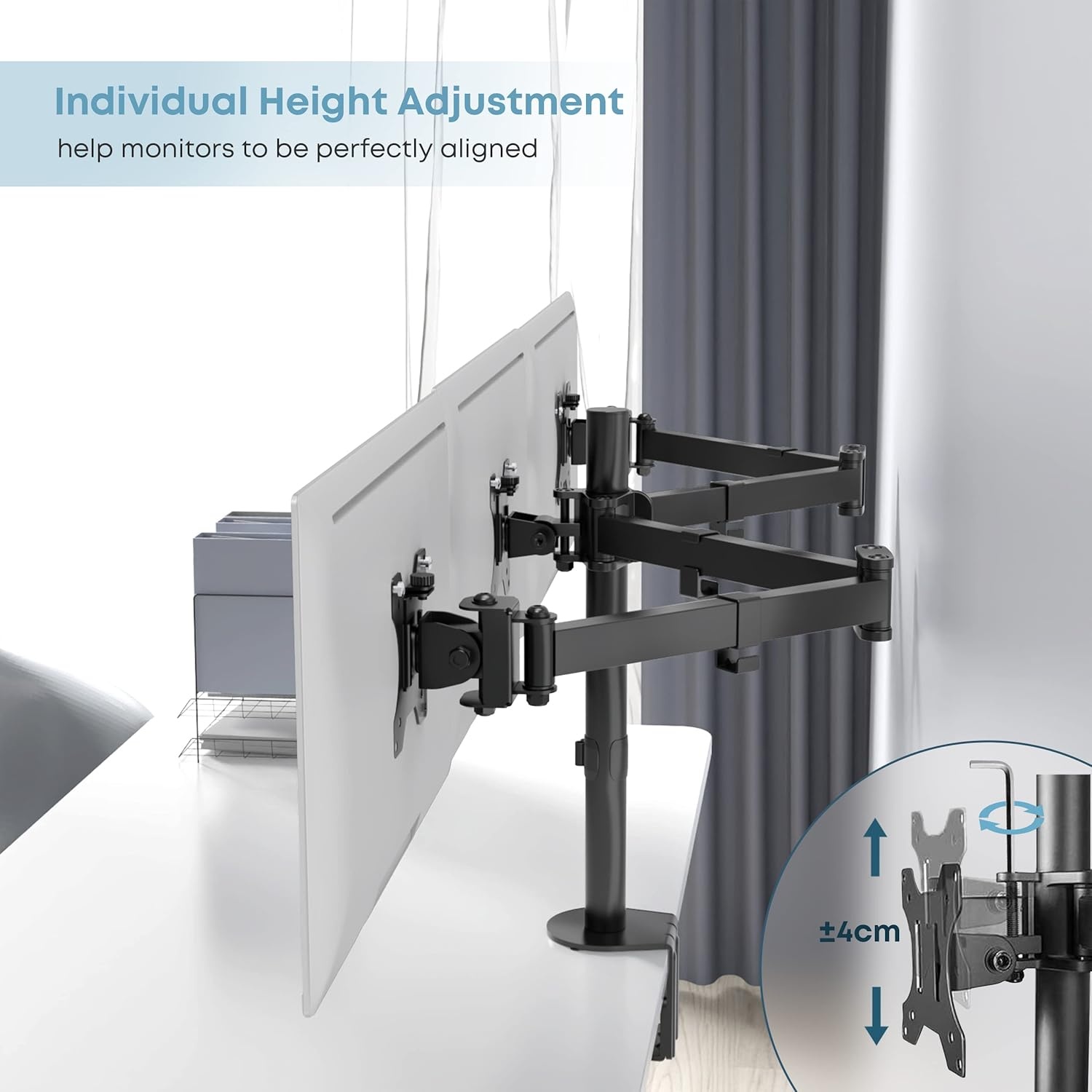 PUTORSEN Monitor standaard voor 3 schermen - 30% korting!