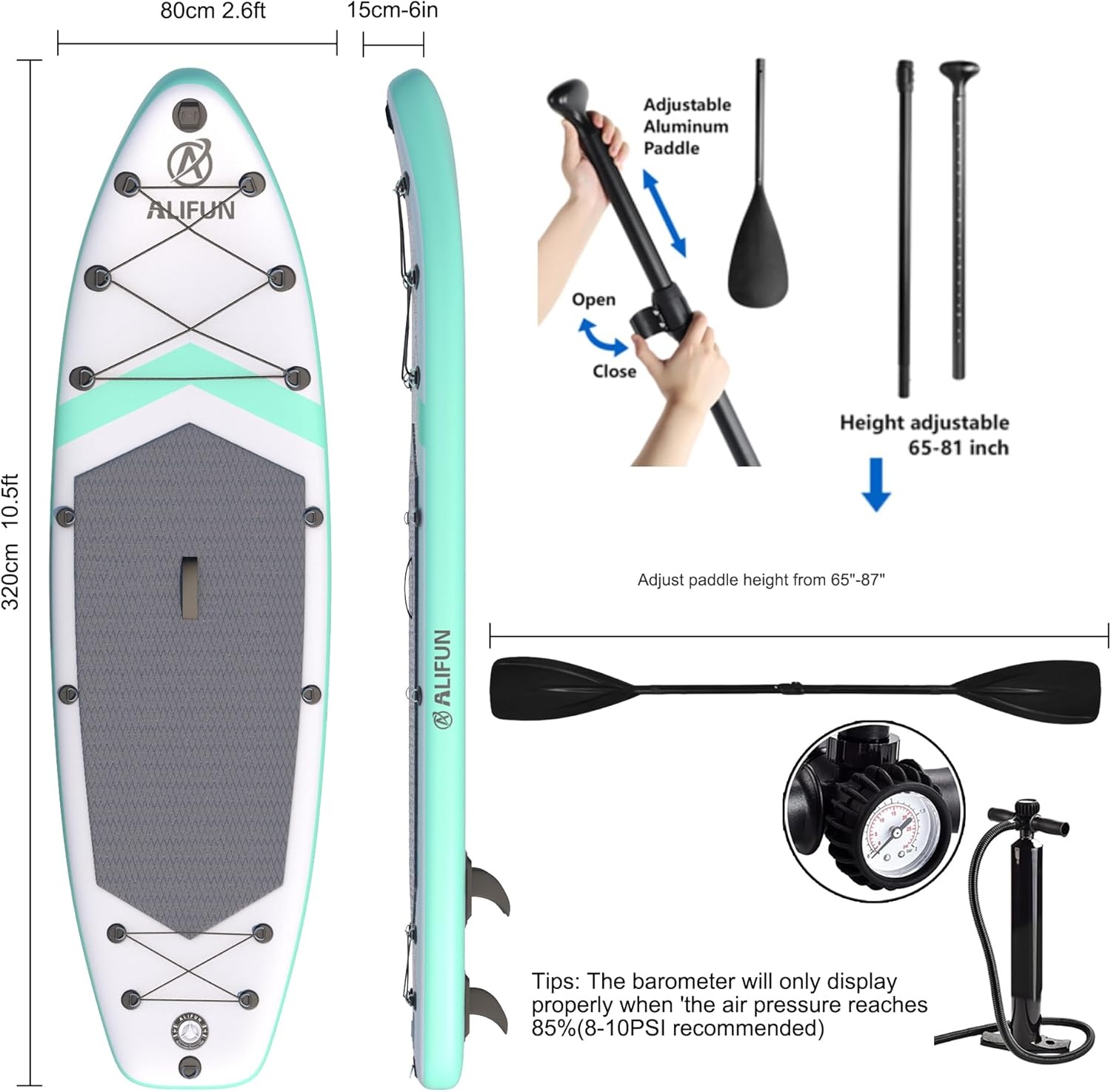 Opblaasbaar SUP-board (Groen) - 30% Korting!