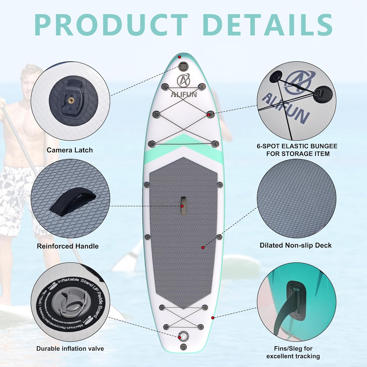 Opblaasbaar SUP-board (Groen) - 30% Korting!