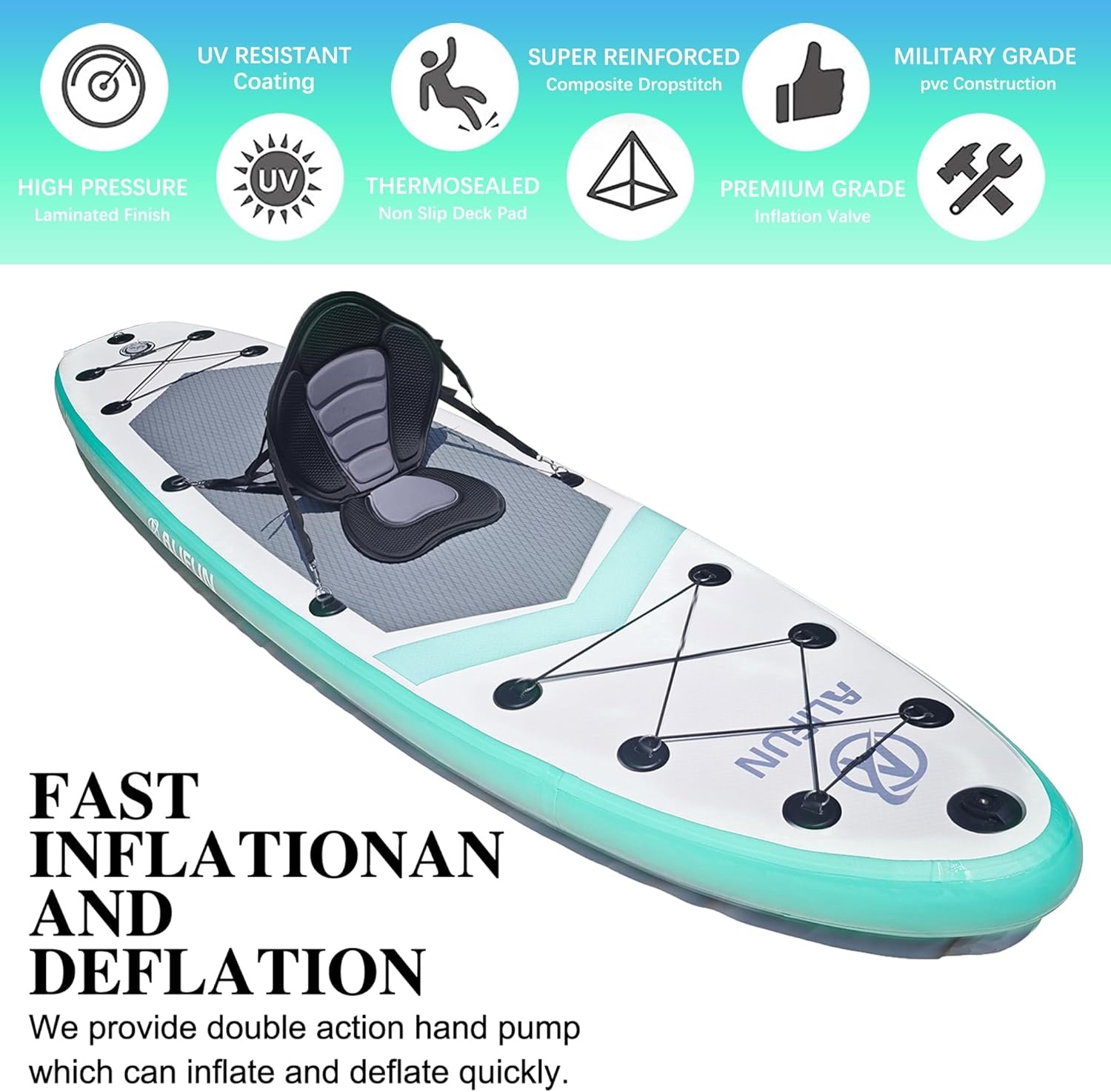 Opblaasbaar SUP-board (Groen) - 30% Korting!