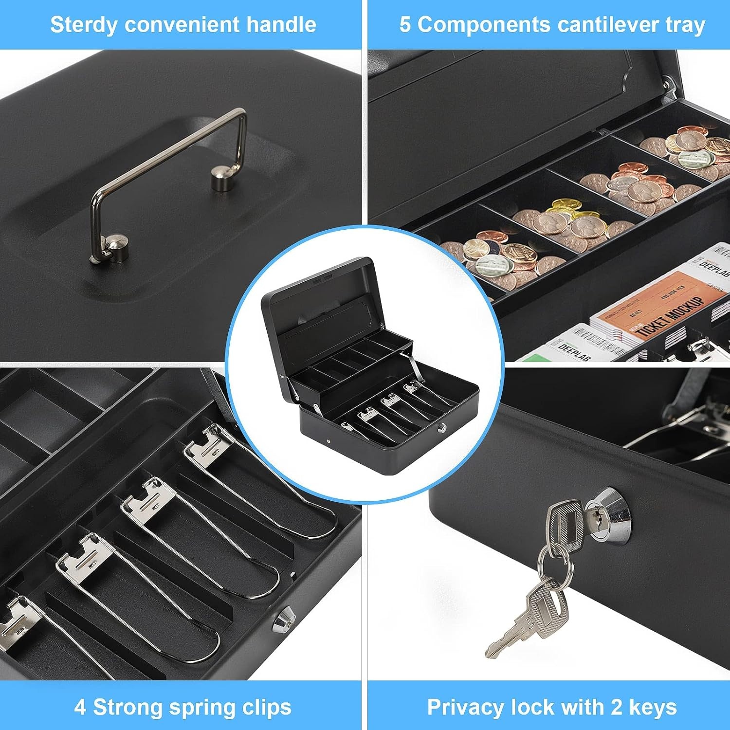 HAITRAL Metaal Geldcassette - 35% Korting! Veilig & Draagbaar