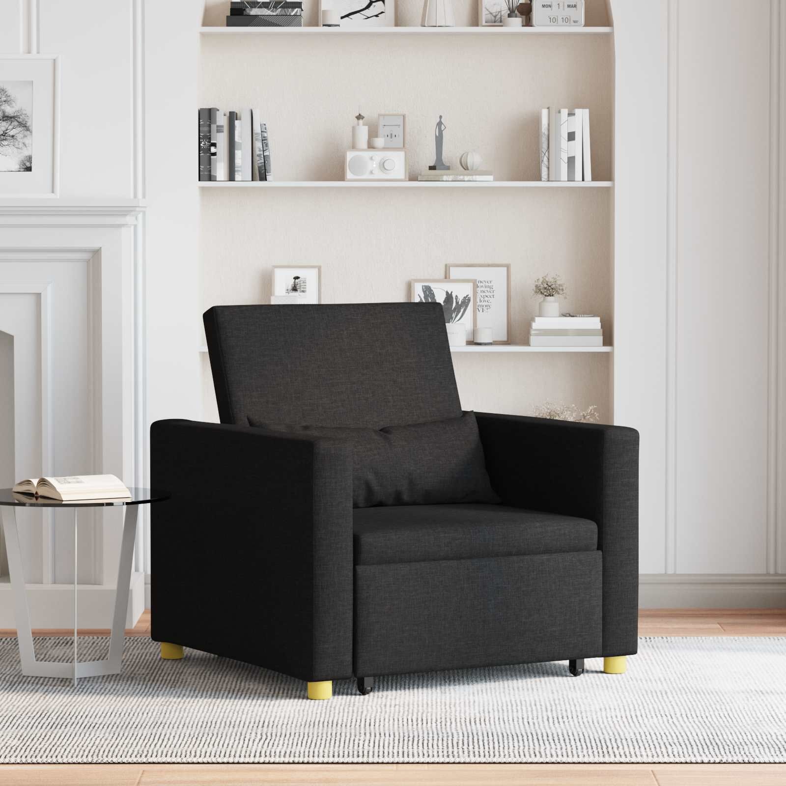 vidaXL Enkele Slaapbank Zwart 90x165cm - 60% Korting!