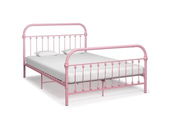 vidaXL Roze Metalen Bedframe 140x200 cm - Nu 55% Korting!