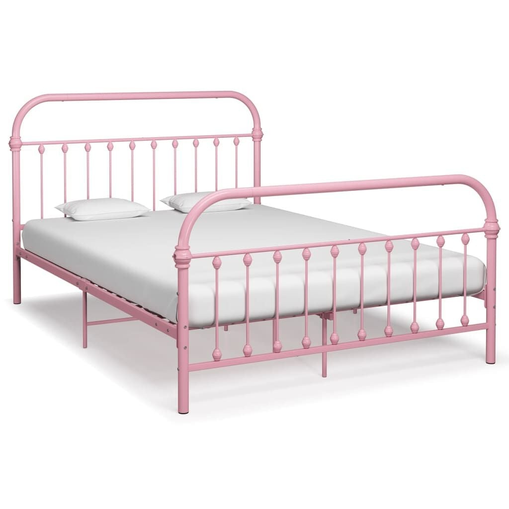 vidaXL Roze Metalen Bedframe 140x200 cm - Nu 55% Korting!