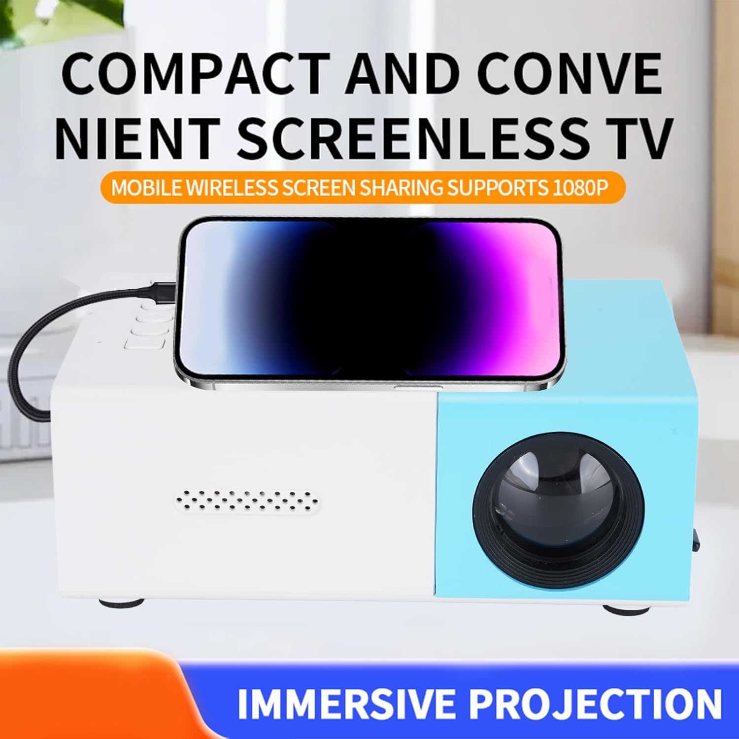 Mini Projector Draagbaar 1080p HD - 30% Korting