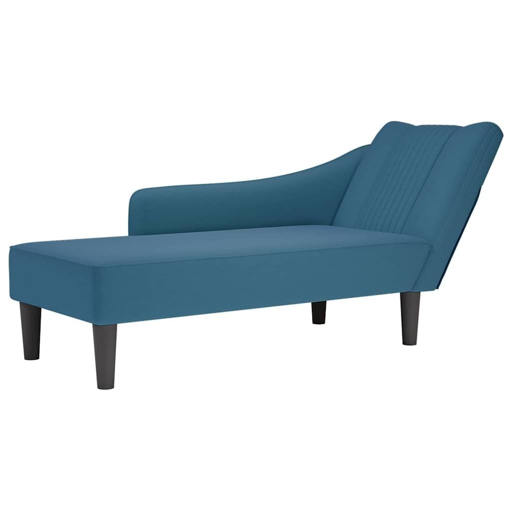 vidaXL Chaise longue fluweel blauw - 35% KORTING!
