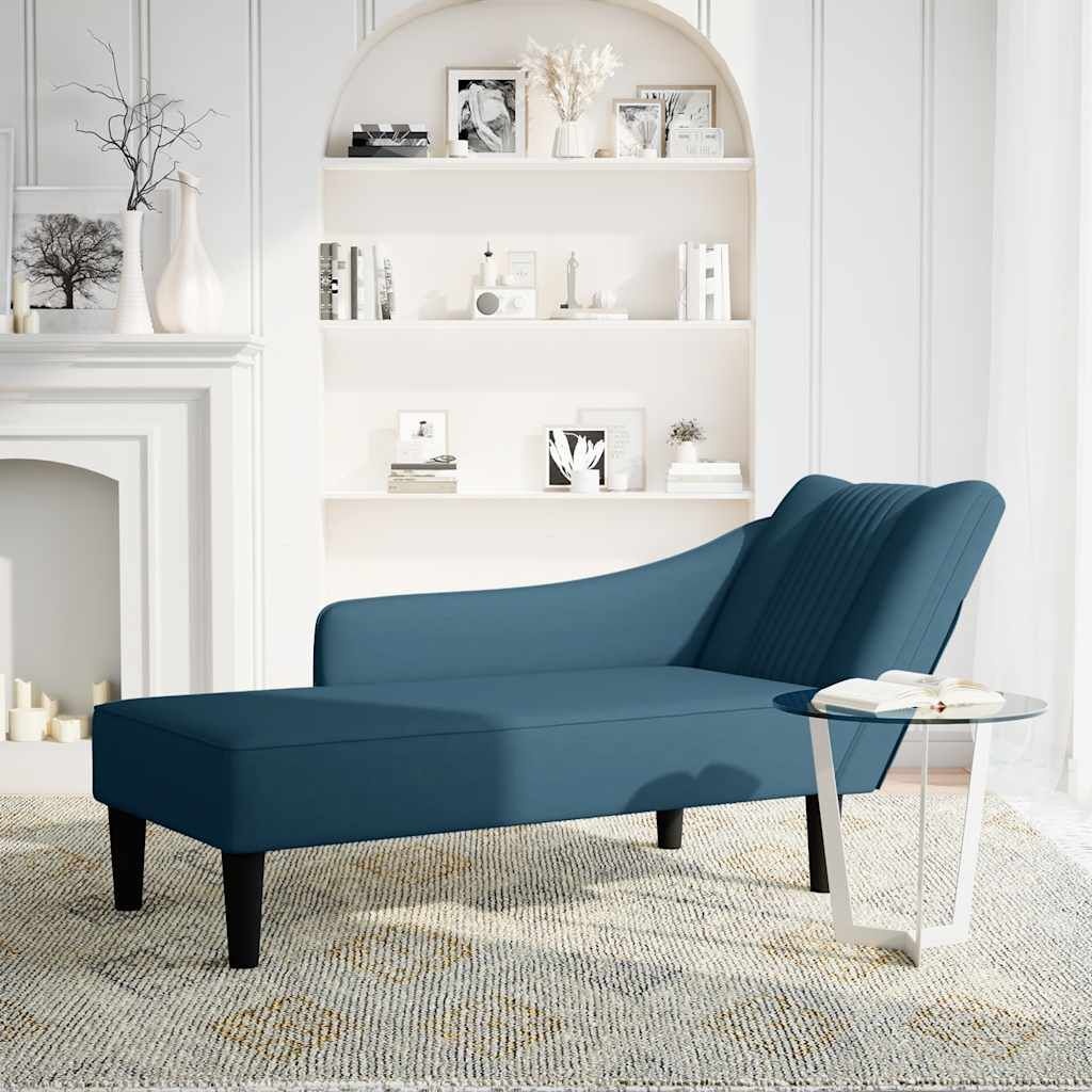 vidaXL Chaise longue fluweel blauw - 35% KORTING!
