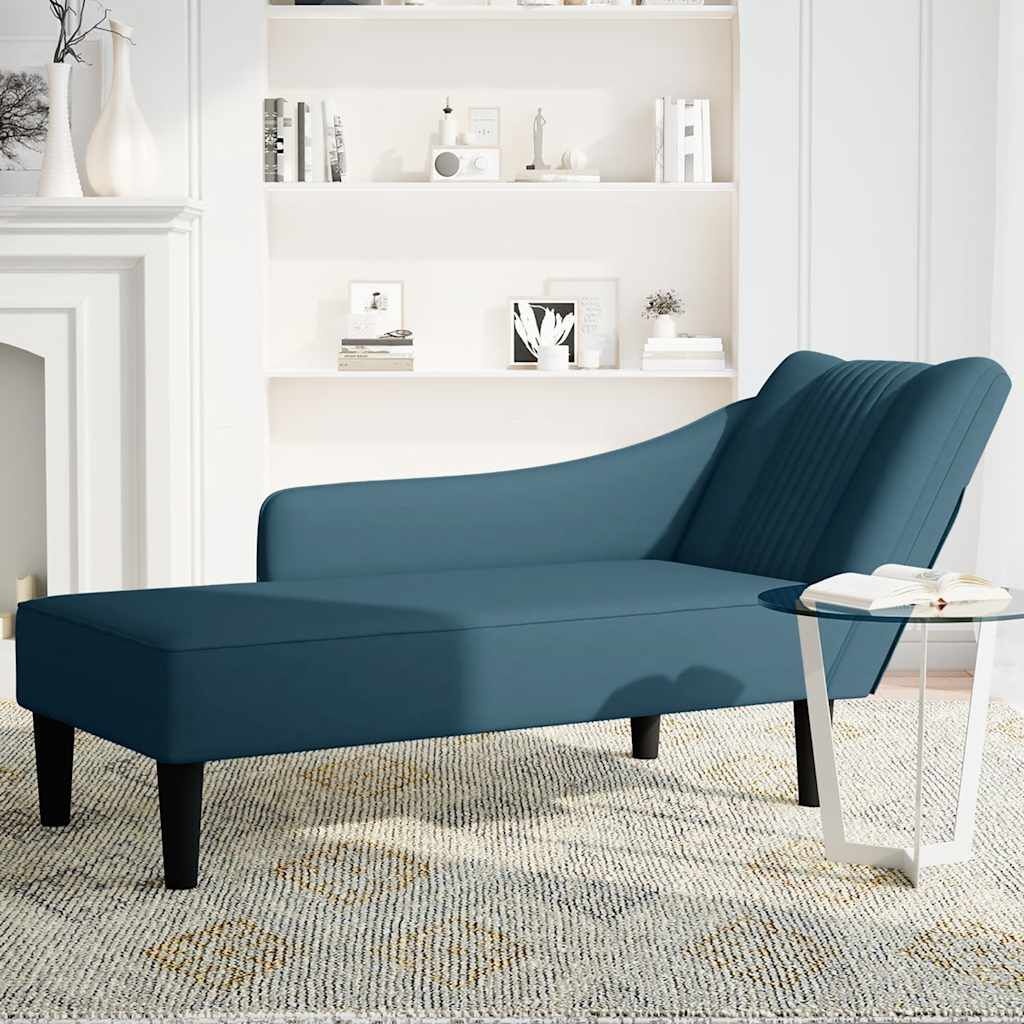 vidaXL Chaise longue fluweel blauw - 35% KORTING!