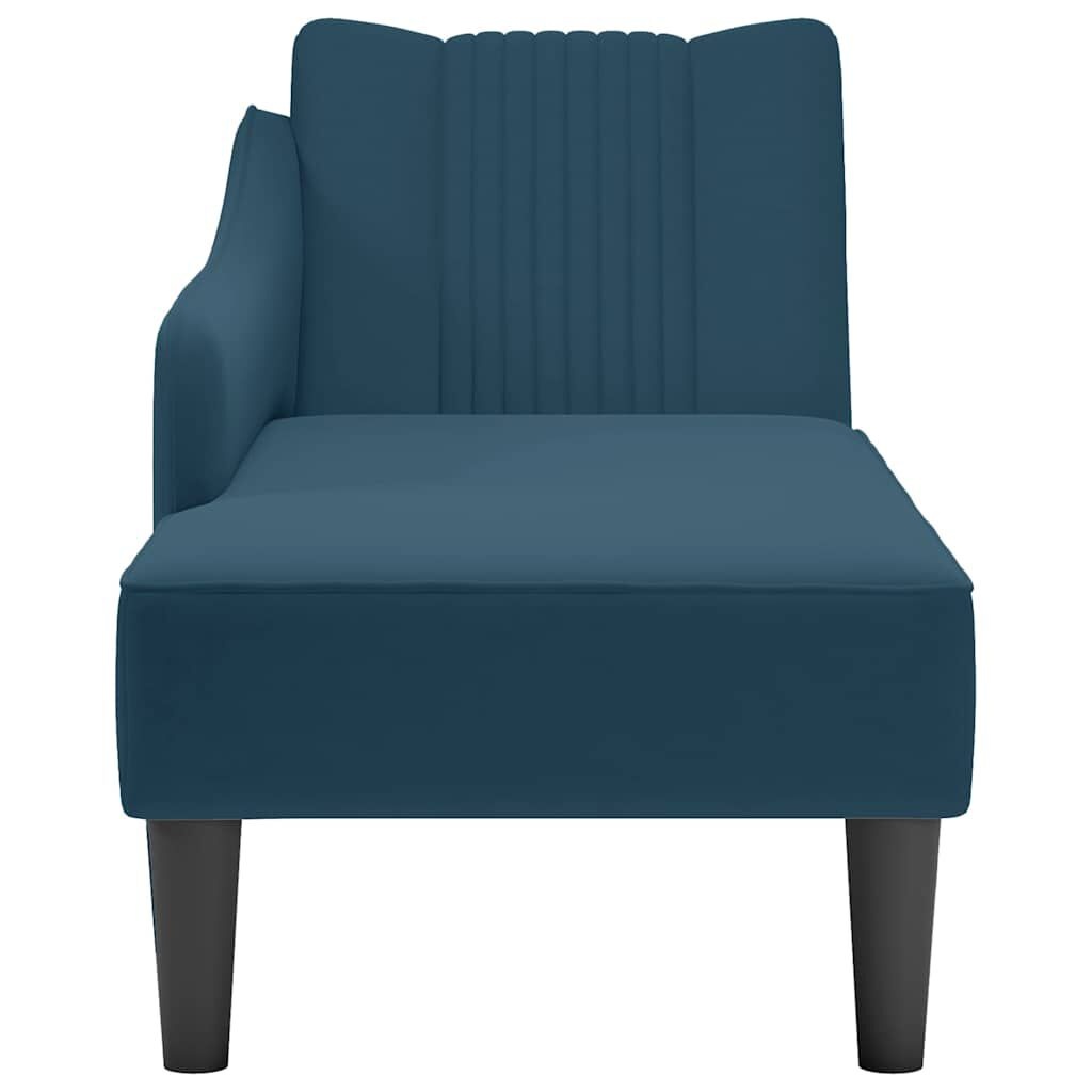 vidaXL Chaise longue fluweel blauw - 35% KORTING!