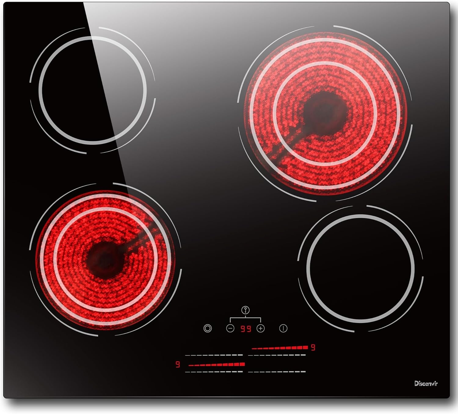 Glazen Keramische Kookplaat - 6600W - 30% Korting!