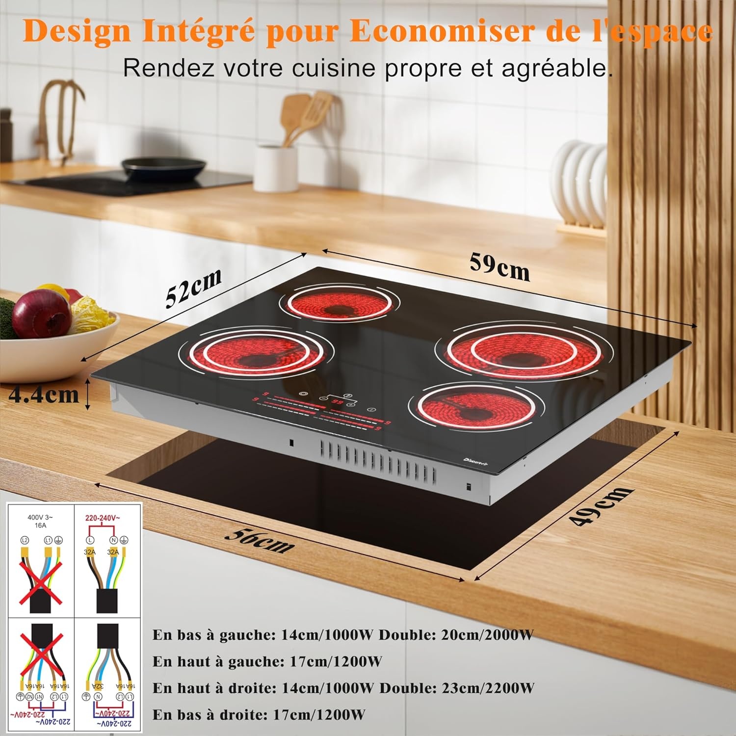 Glazen Keramische Kookplaat - 6600W - 30% Korting!