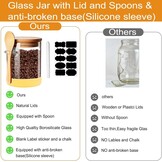 Glazen Voedselpotten 3-pack met Lepel & Luchtdicht Deksel - 30% Korting