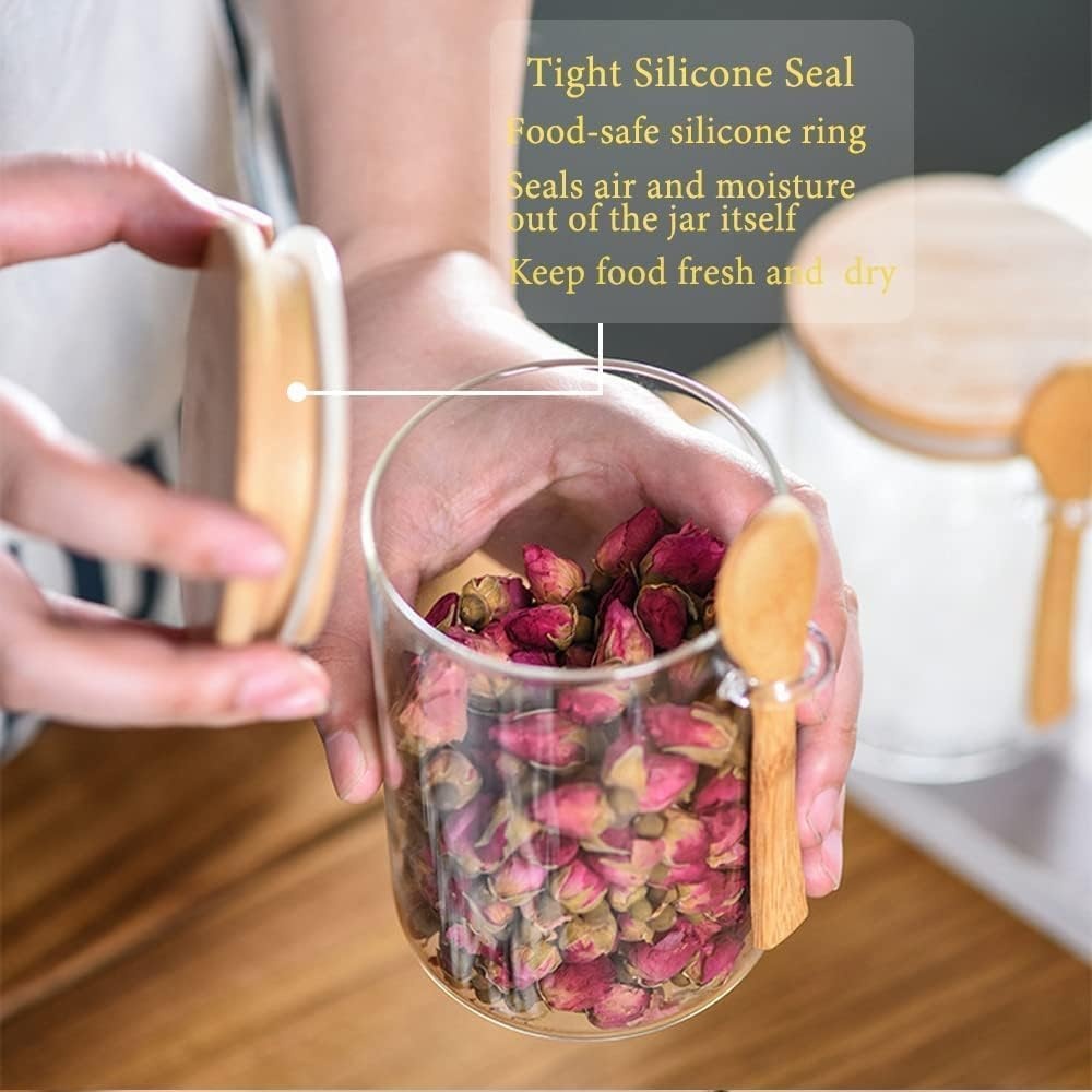 Glazen Voedselpotten 3-pack met Lepel & Luchtdicht Deksel - 30% Korting