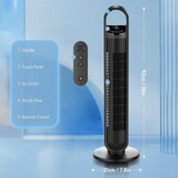 Torenventilator met Afstandsbediening | 92cm | 3 Modi & Snelheden | 55% Korting!