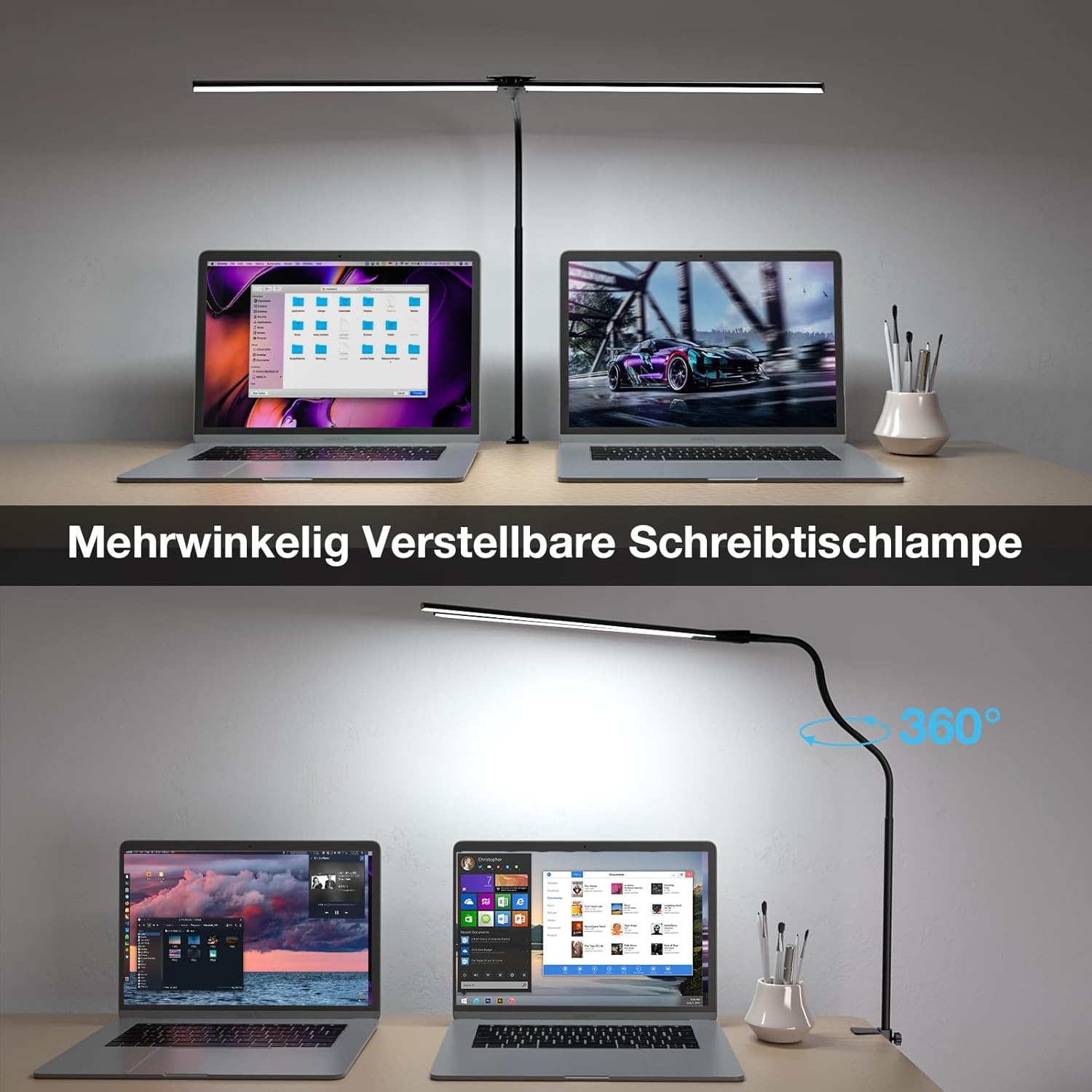 LED Schreibtischlamp 80cm Zwart - 35% Korting!