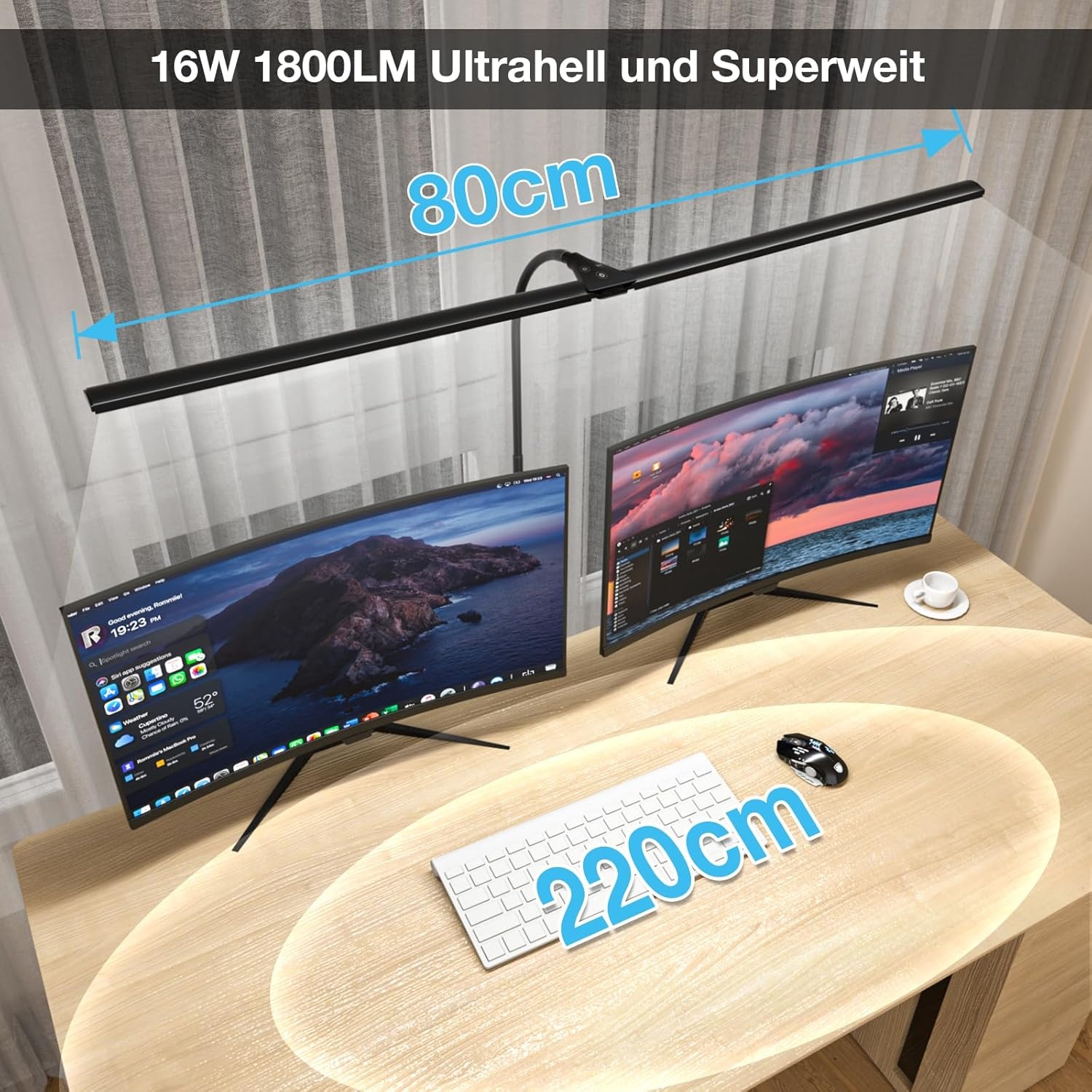 LED Schreibtischlamp 80cm Zwart - 35% Korting!