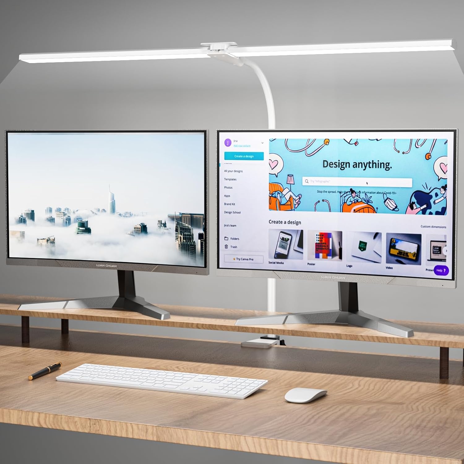 LED Schreibtischlamp 80cm Zwart - 35% Korting!