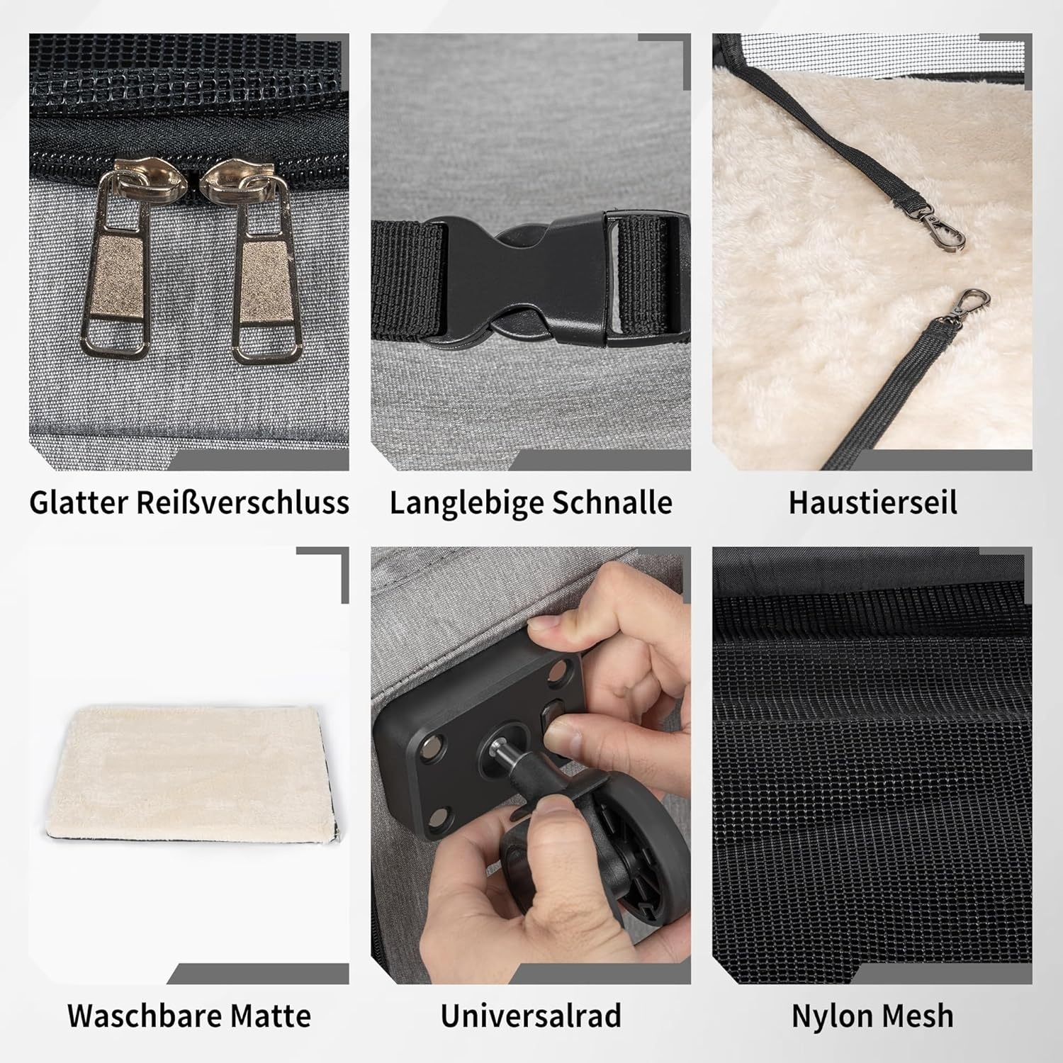 Multifunctionele Dierenvervoerder 2-in-1 (Rolbaar/Rugzak) - Grijs - 35% Korting