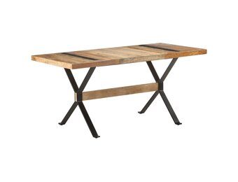 vidaXL Eettafel 160x80x76 cm Ruw Mangohout - 55% Korting!