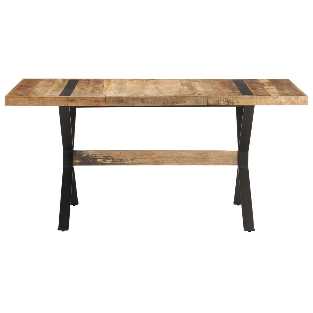 vidaXL Eettafel 160x80x76 cm Ruw Mangohout - 55% Korting!