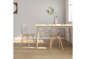 vidaXL Eetkamerstoelen PET Transparant - 3 stuks (van 4) - 60% Korting