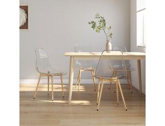 vidaXL Eetkamerstoelen PET Transparant - 3 stuks (van 4) - 60% Korting