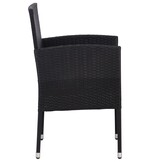 vidaXL Tuinstoelen 4 st. Zwart Poly Rattan met Crèmewitte Kussens (35% Korting)